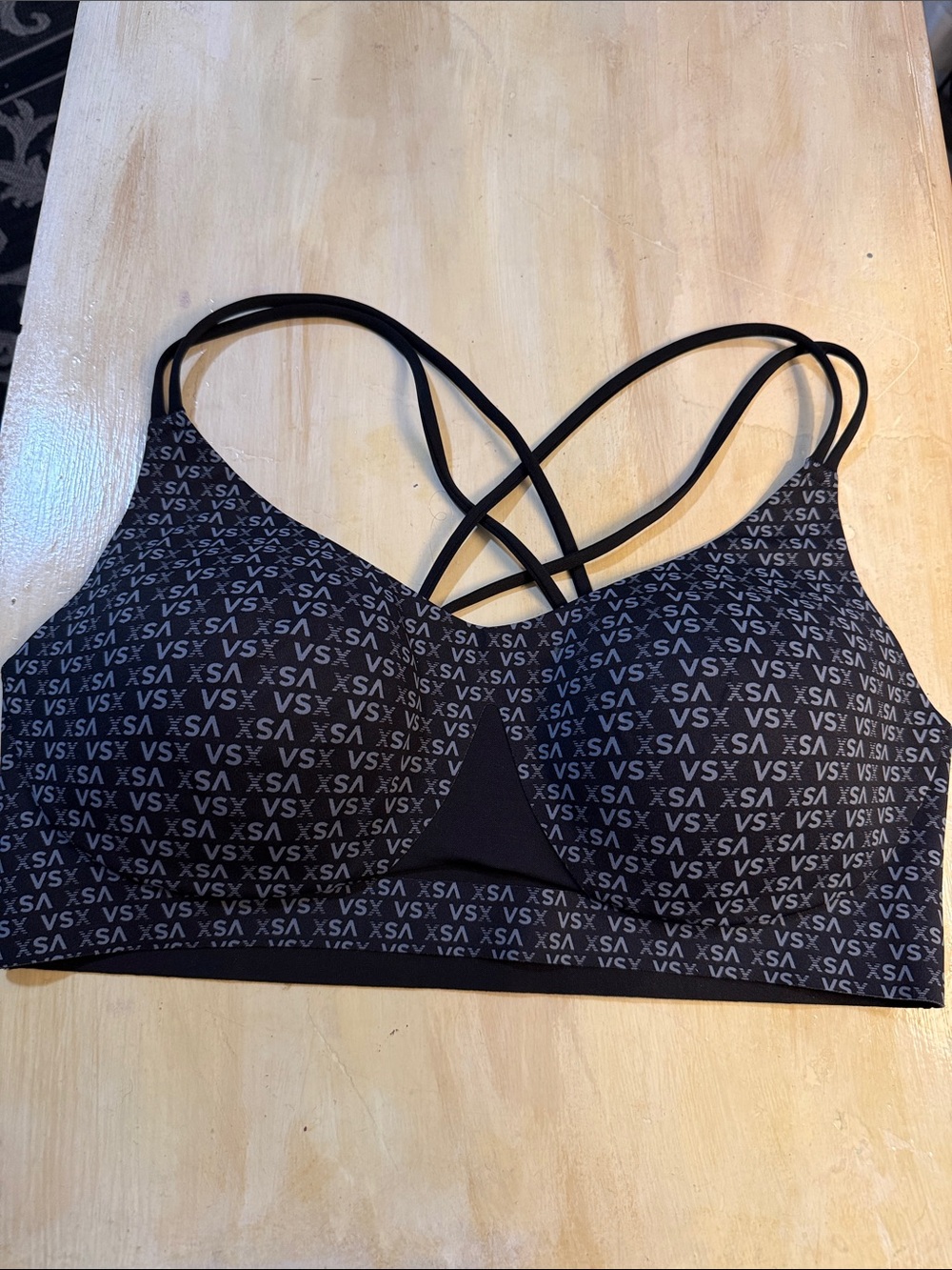 Victoria's Secret Black VSX Logo Strappy Sports Bra